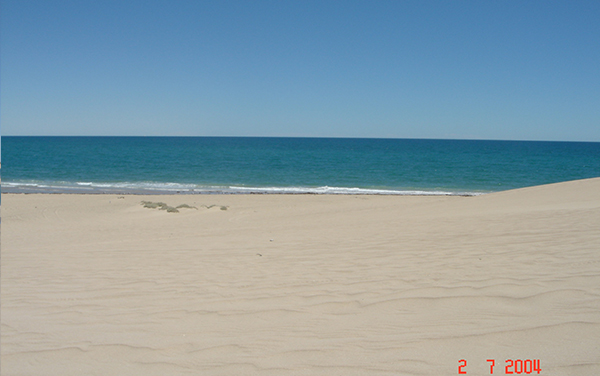 Coastal sandy beaches view along Las Conchas